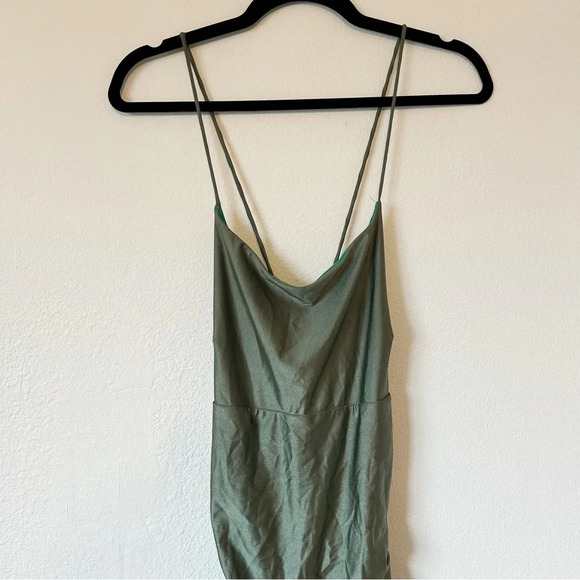 La Scala Olive Green Back Lace-Up Mermaid Dress Gown #25925 Size L - Picture 3 of 8